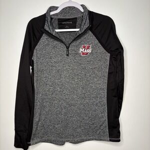 Camp David University Of Massachusetts Amherst UMASS 1/4 Zip Pullover L Maroon